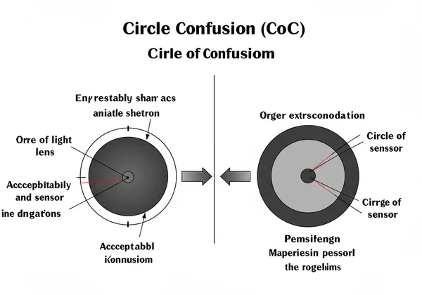 Diagram illustrating circle of confusion on a sensor