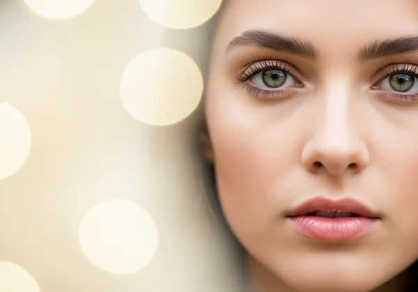 Close-up portrait with soft, blurry bokeh background
